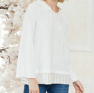 Mystree Vertical Stripes Strap Hoodie